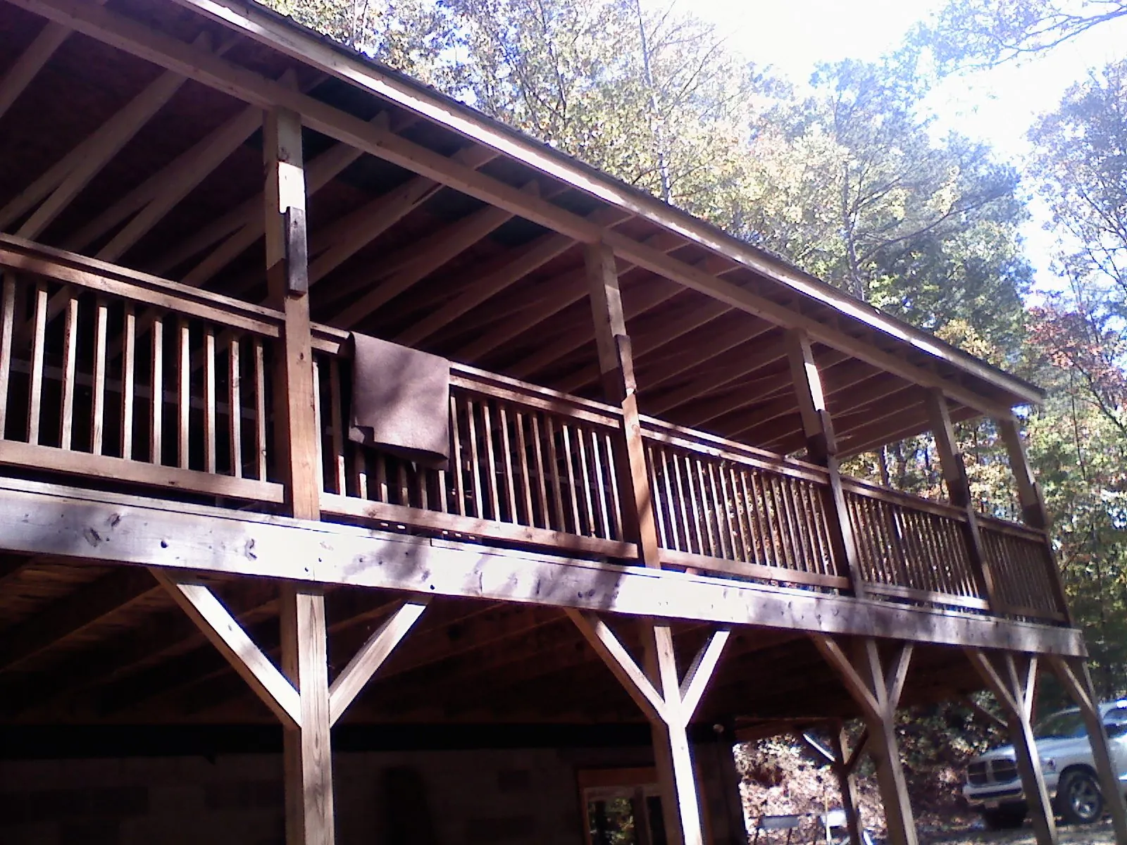Timber framing under a new elevated porch and deck — Roof Leak Repair in Essington by Roofing Brothers